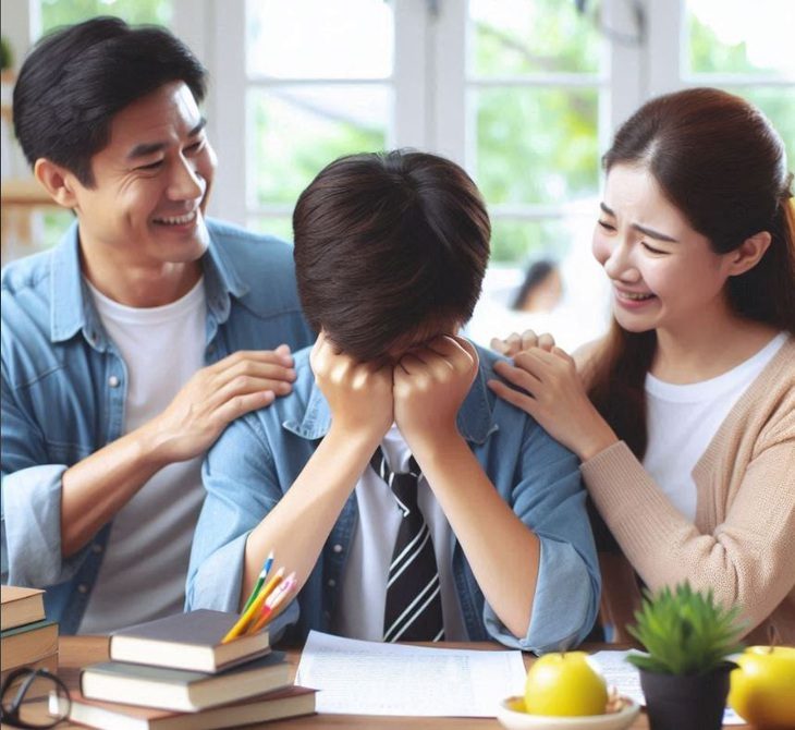 Niềm tin của cha mẹ vào con cái là nguồn động lực lớn, có giá trị lớn lao giúp con vượt qua mọi thử thách - Ảnh minh họa: AI